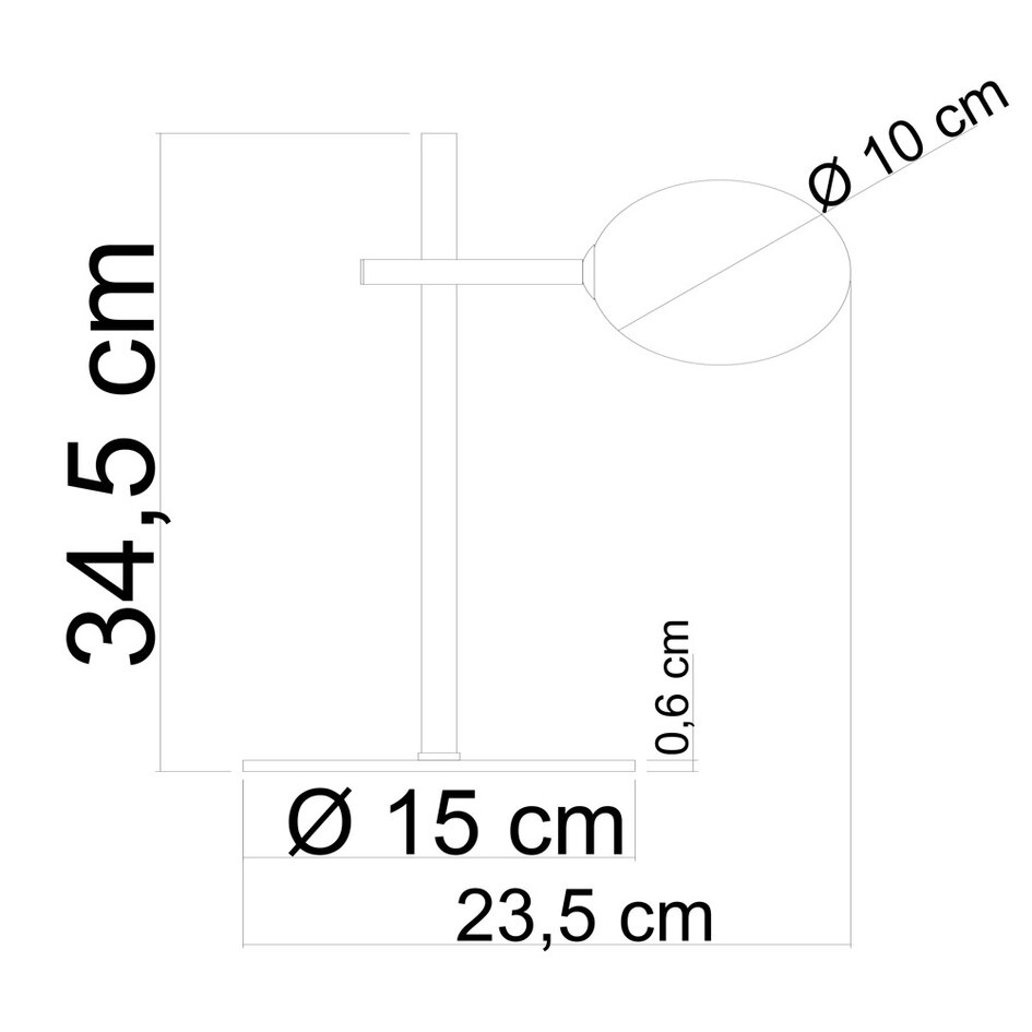 Bordslampa Glenn - rökfärgat glas med spegeleffekt