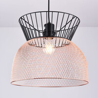 Modern pendellampa Netti i svart med koppar