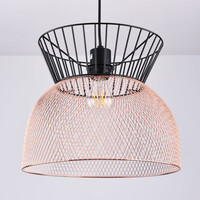 Modern pendellampa Netti i svart med koppar