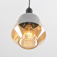 Pendellampa Mala - amberfärgat glas i diamantform