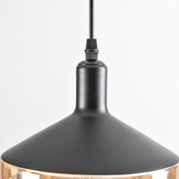 Pendellampa Mala - amberfärgat glas, bred kula