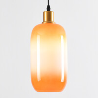 Pendellampa Anne - mjölkvitt glas med orange färgövergång