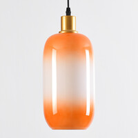 Pendellampa Anne - mjölkvitt glas med orange färgövergång