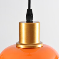 Pendellampa Anne - mjölkvitt glas med orange färgövergång