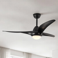 Svart takfläkt Wieke med LED och justerbar färgtemperatur