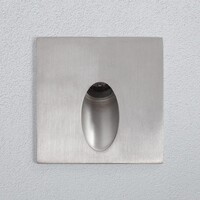Kvadratisk infälld utomhusvägglampa med oval öppning 3W - silver