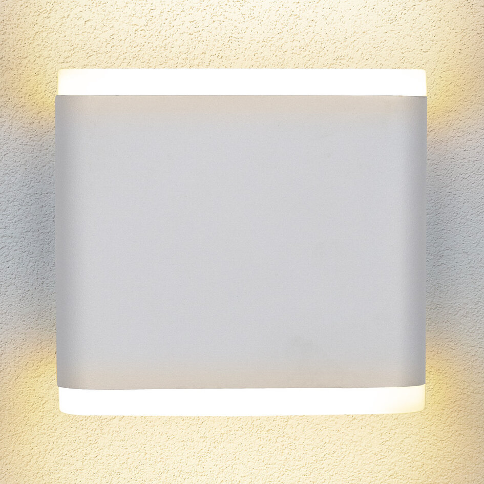 Platt utomhusvägglampa 6W Arianna - vit