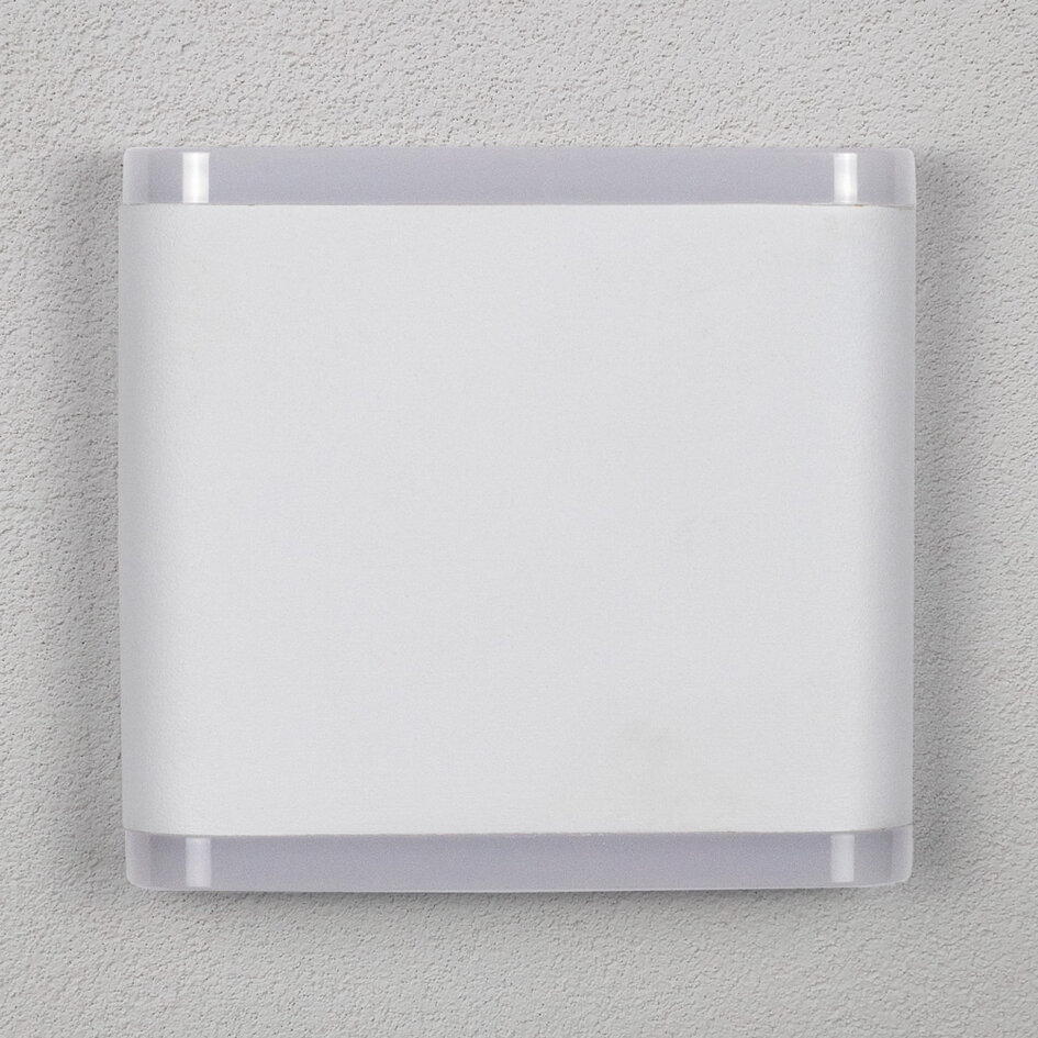 Platt utomhusvägglampa 6W Arianna - vit