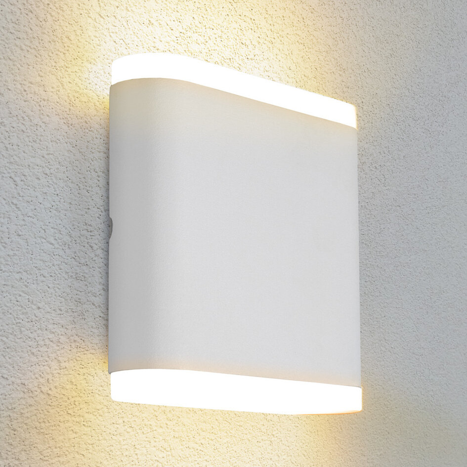 Platt utomhusvägglampa 6W Arianna - vit