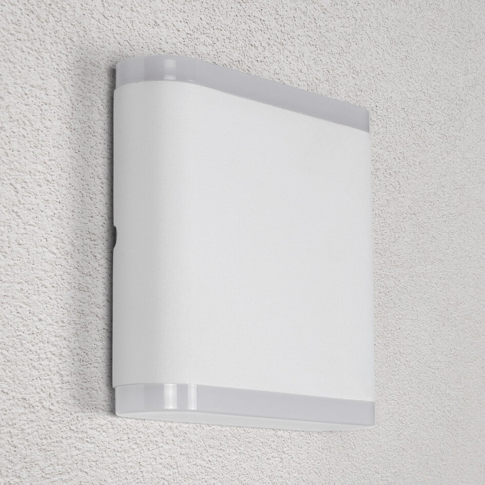 Platt utomhusvägglampa 6W Arianna - vit