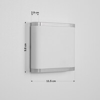 Platt utomhusvägglampa 6W Arianna - vit