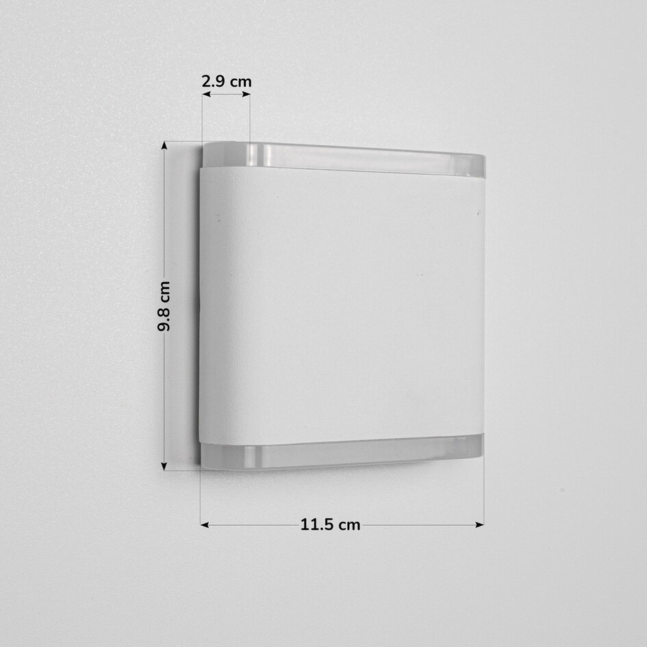 Platt utomhusvägglampa 6W Arianna - vit