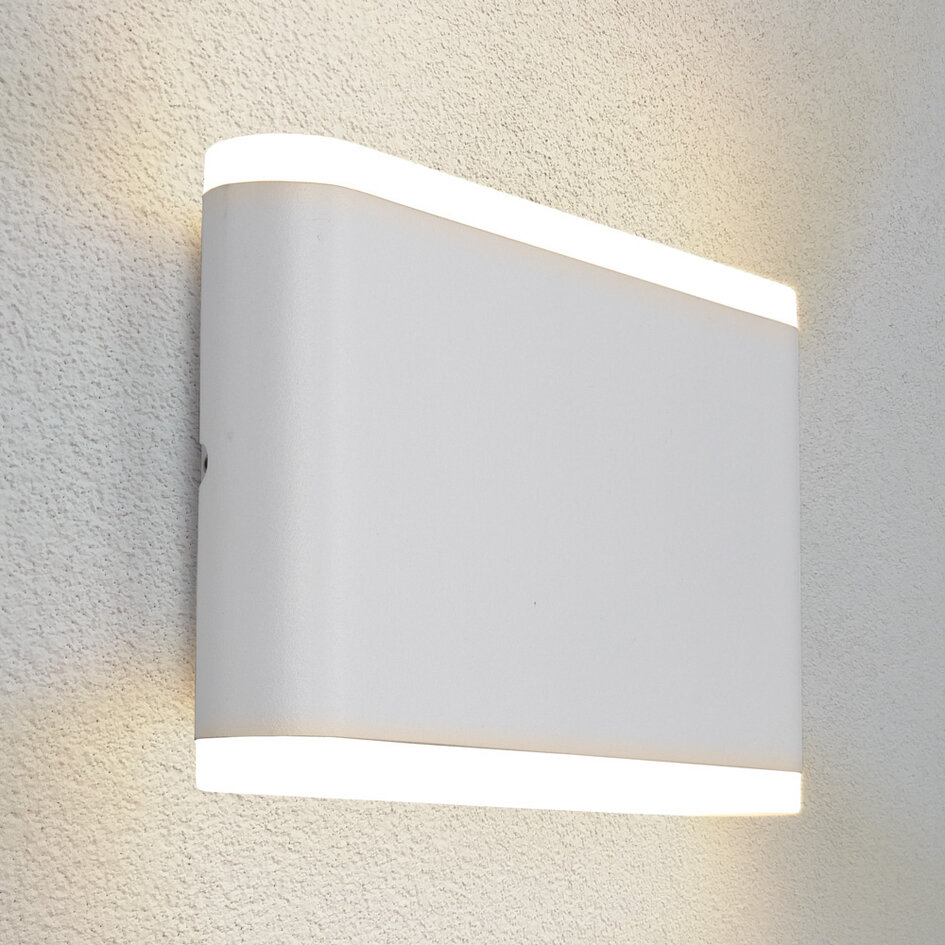 Platt utomhusvägglampa 12W Demi - vit