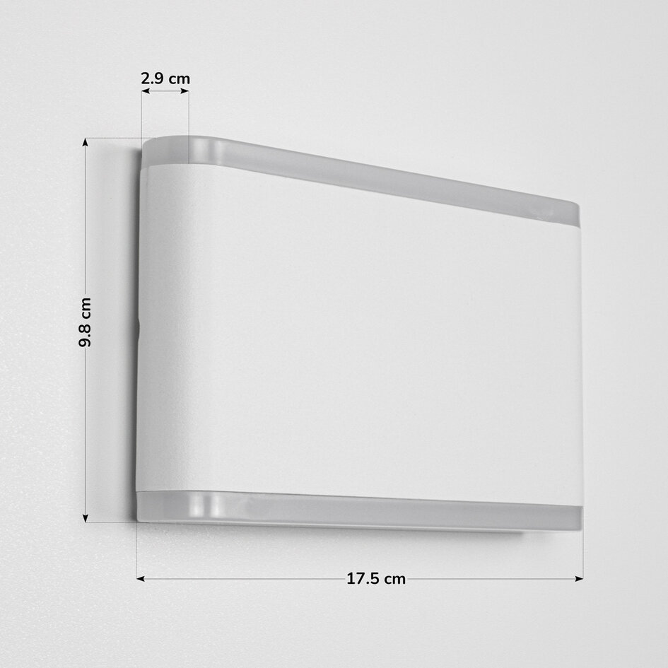 Platt utomhusvägglampa 12W Demi - vit