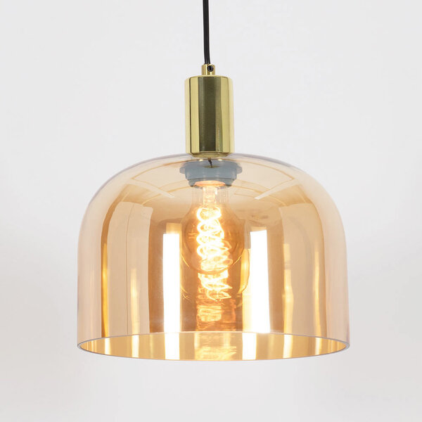 Pendellampa med bärnstensfärgat glas - Apvali