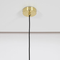 Pendellampa Apvali - amberfärgat glas och kopparfärgad mässing