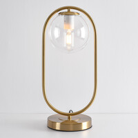Bordslampa George - guld med transparent glas