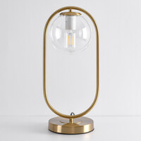 Bordslampa George - guld med transparent glas