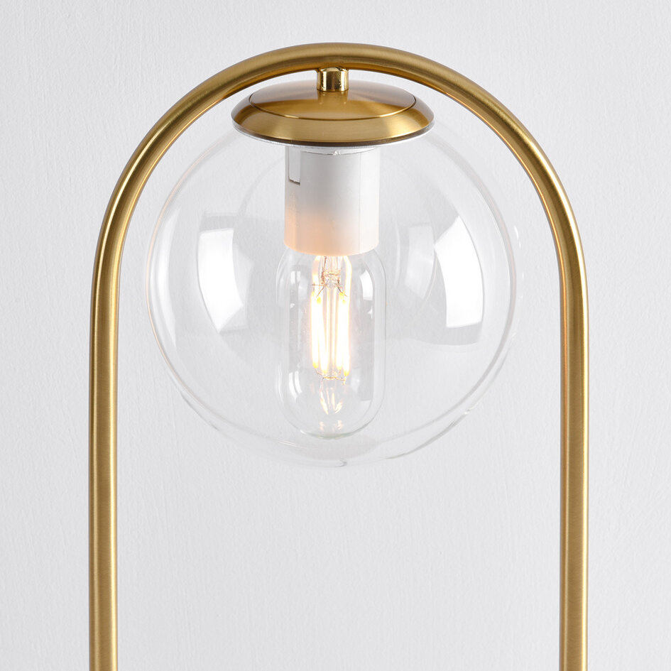 Bordslampa George - guld med transparent glas