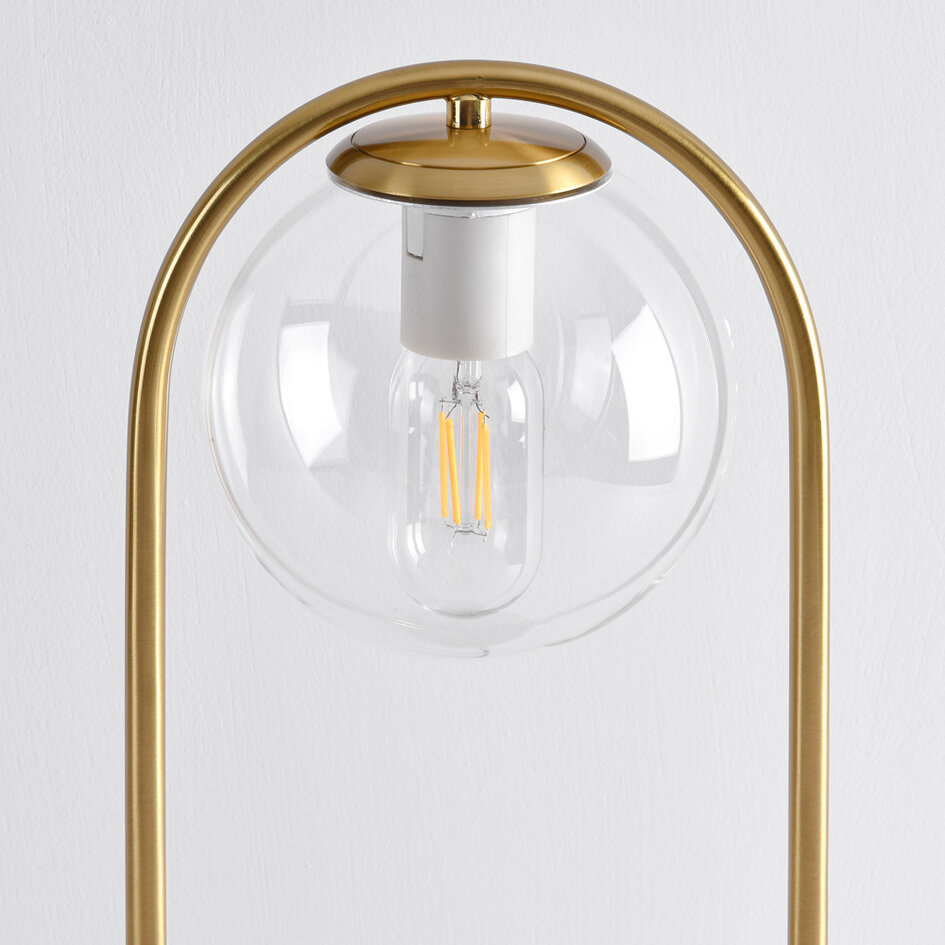 Bordslampa George - guld med transparent glas