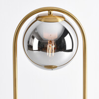 Bordslampa George - guld med rökfärgat glas