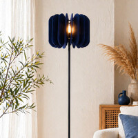 Golvlampa Lenthe - marinblå PET-filt