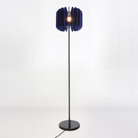 Golvlampa Lenthe - marinblå PET-filt
