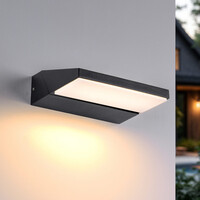 Vridbar utomhusvägglampa Argento - svart med integrerad LED