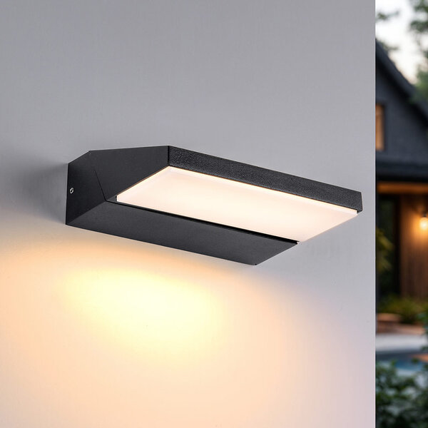 Vridbar utomhusvägglampa Argento - svart med integrerad LED