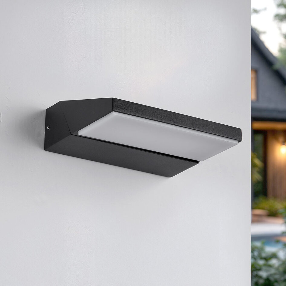 Vridbar utomhusvägglampa Argento - svart med integrerad LED