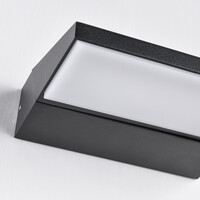 Vridbar utomhusvägglampa Argento - svart med integrerad LED