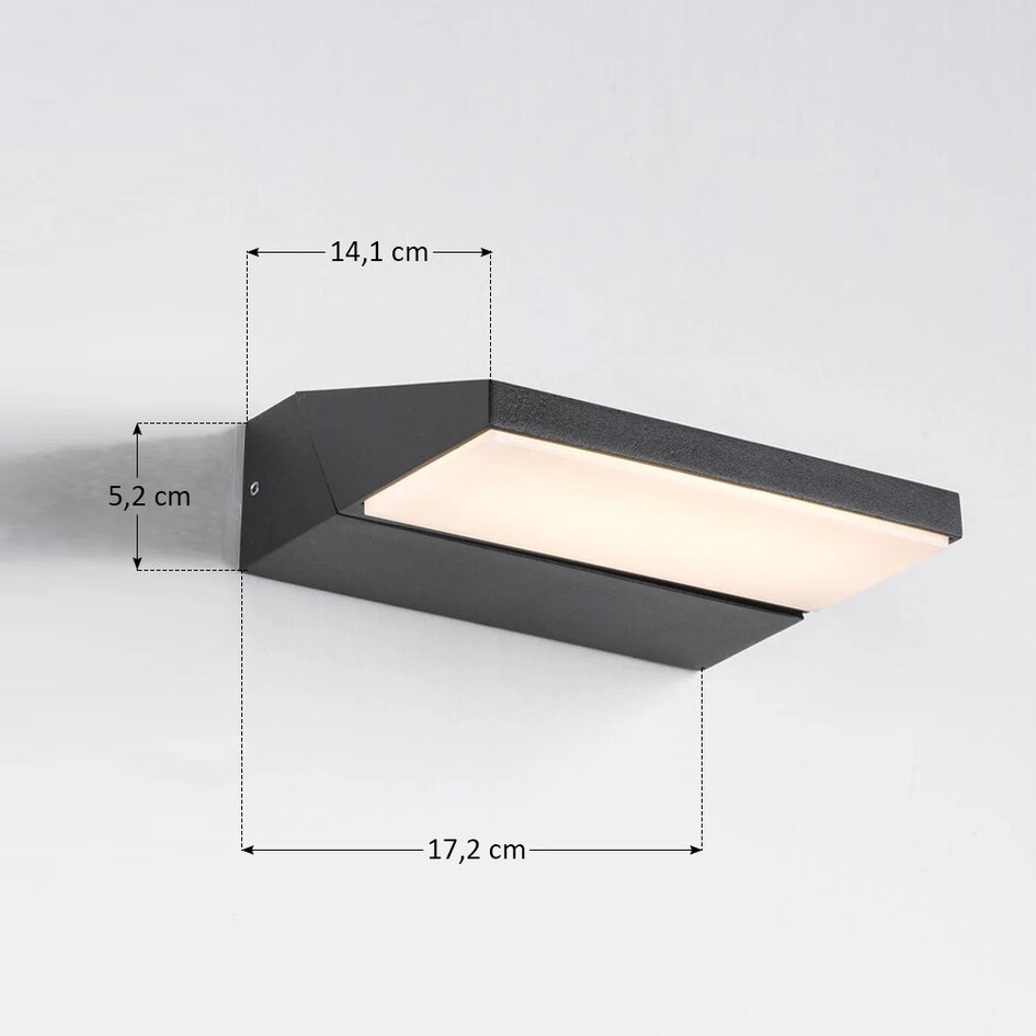 Vridbar utomhusvägglampa Argento - svart med integrerad LED