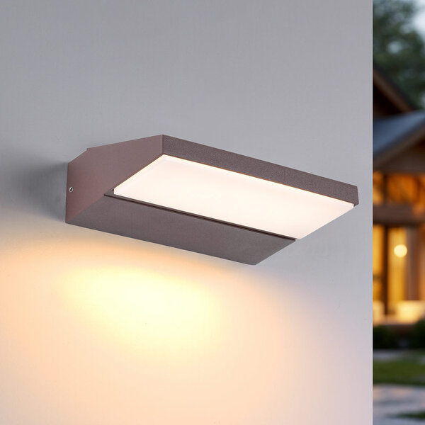 Vridbar utomhusvägglampa Argento - brun med integrerad LED