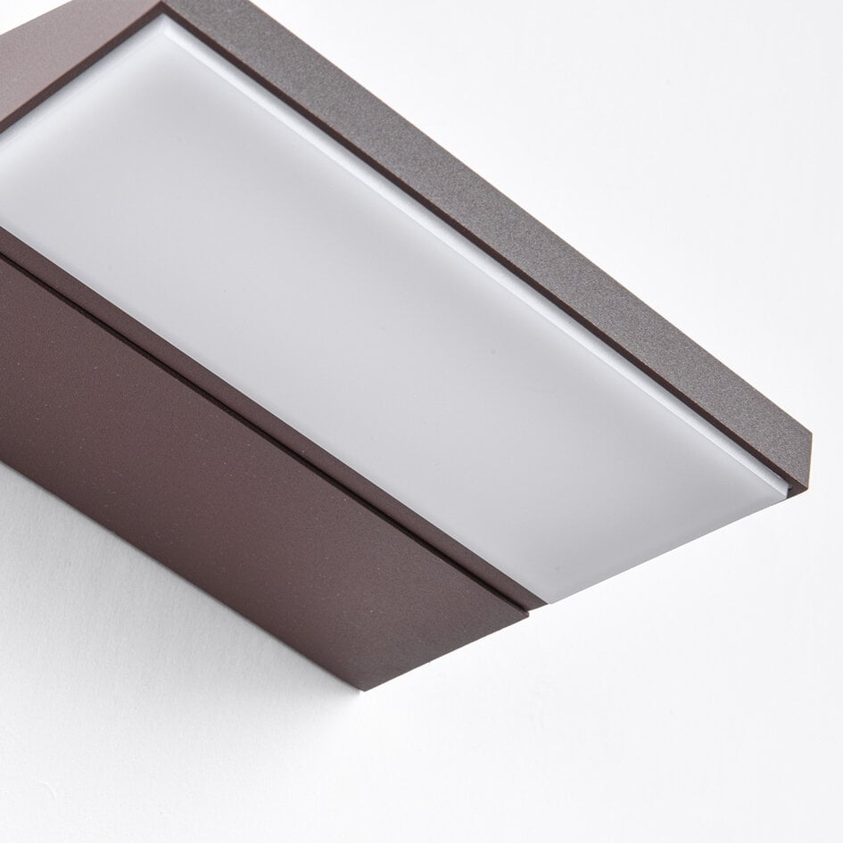 Vridbar utomhusvägglampa Argento - brun med integrerad LED