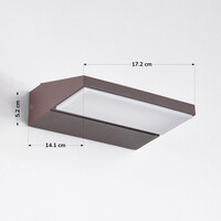 Vridbar utomhusvägglampa Argento - brun med integrerad LED