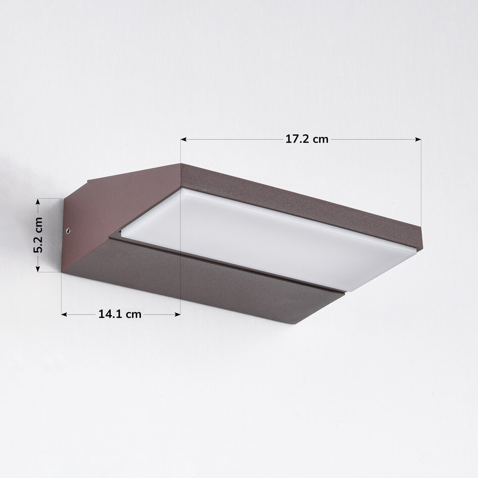 Vridbar utomhusvägglampa Argento - brun med integrerad LED