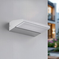 Vridbar utomhusvägglampa Argento - silver med integrerad LED
