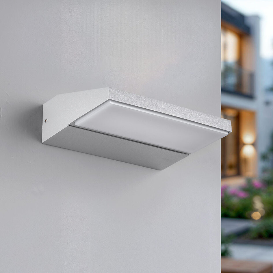 Vridbar utomhusvägglampa Argento - silver med integrerad LED