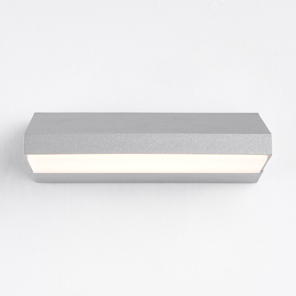 Vridbar utomhusvägglampa Argento - silver med integrerad LED