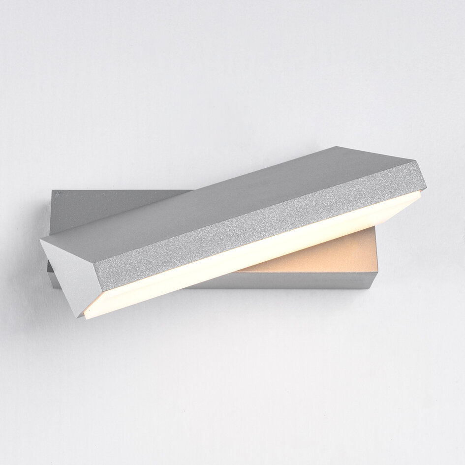 Vridbar utomhusvägglampa Argento - silver med integrerad LED