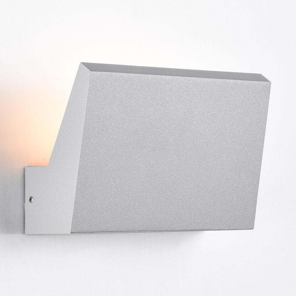 Vridbar utomhusvägglampa Argento - silver med integrerad LED