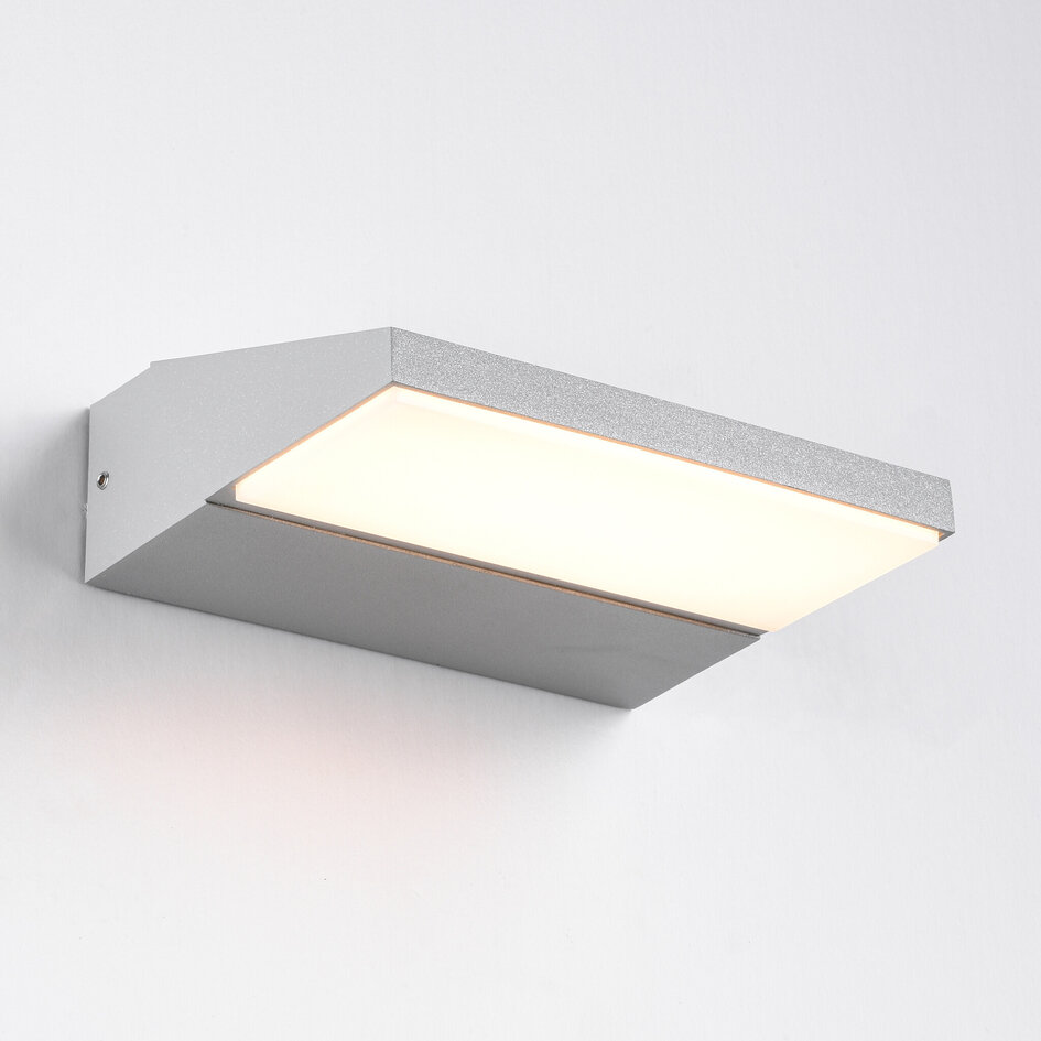 Vridbar utomhusvägglampa Argento - silver med integrerad LED