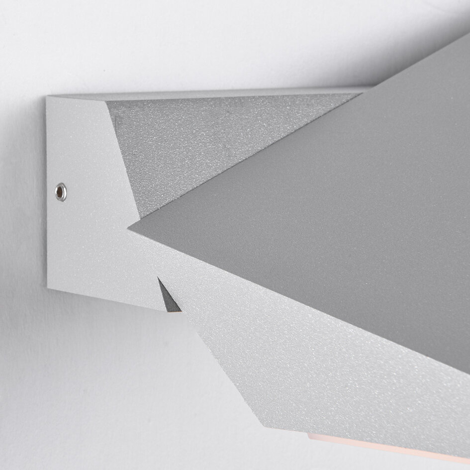 Vridbar utomhusvägglampa Argento - silver med integrerad LED