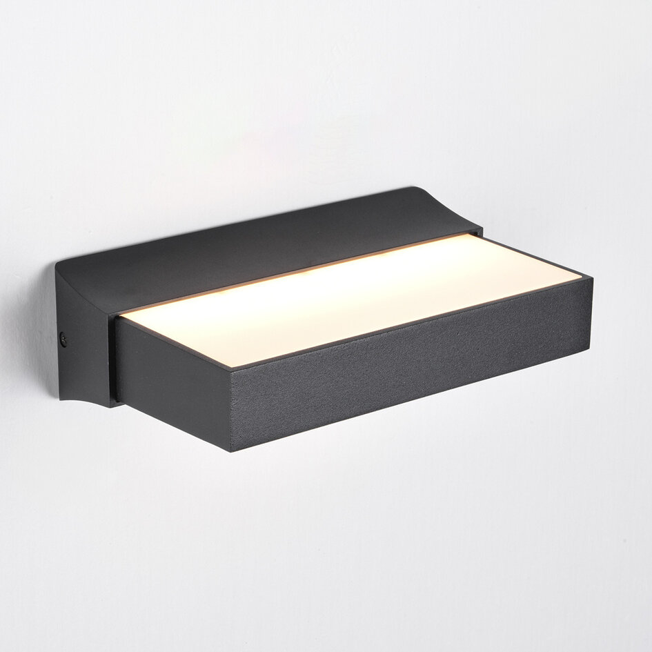 Utomhusvägglampa Onyx med sensor - svart med integrerad LED