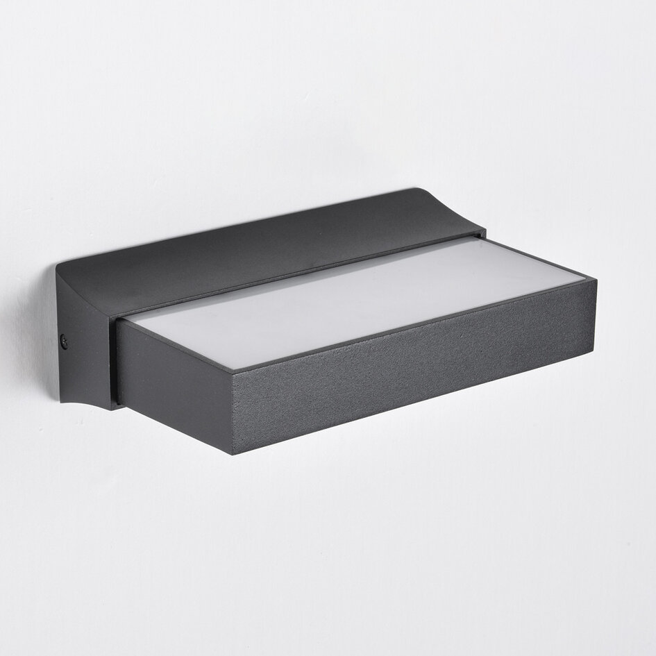 Utomhusvägglampa Onyx med sensor - svart med integrerad LED