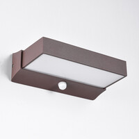 Utomhusvägglampa Onyx med sensor - brun med integrerad LED
