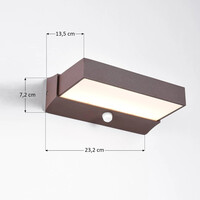 Utomhusvägglampa Onyx med sensor - brun med integrerad LED