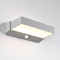 Utomhusvägglampa Onyx med sensor - silver med integrerad LED