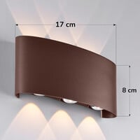 Robust utomhusvägglampa Sena - rostbrun med integrerad LED