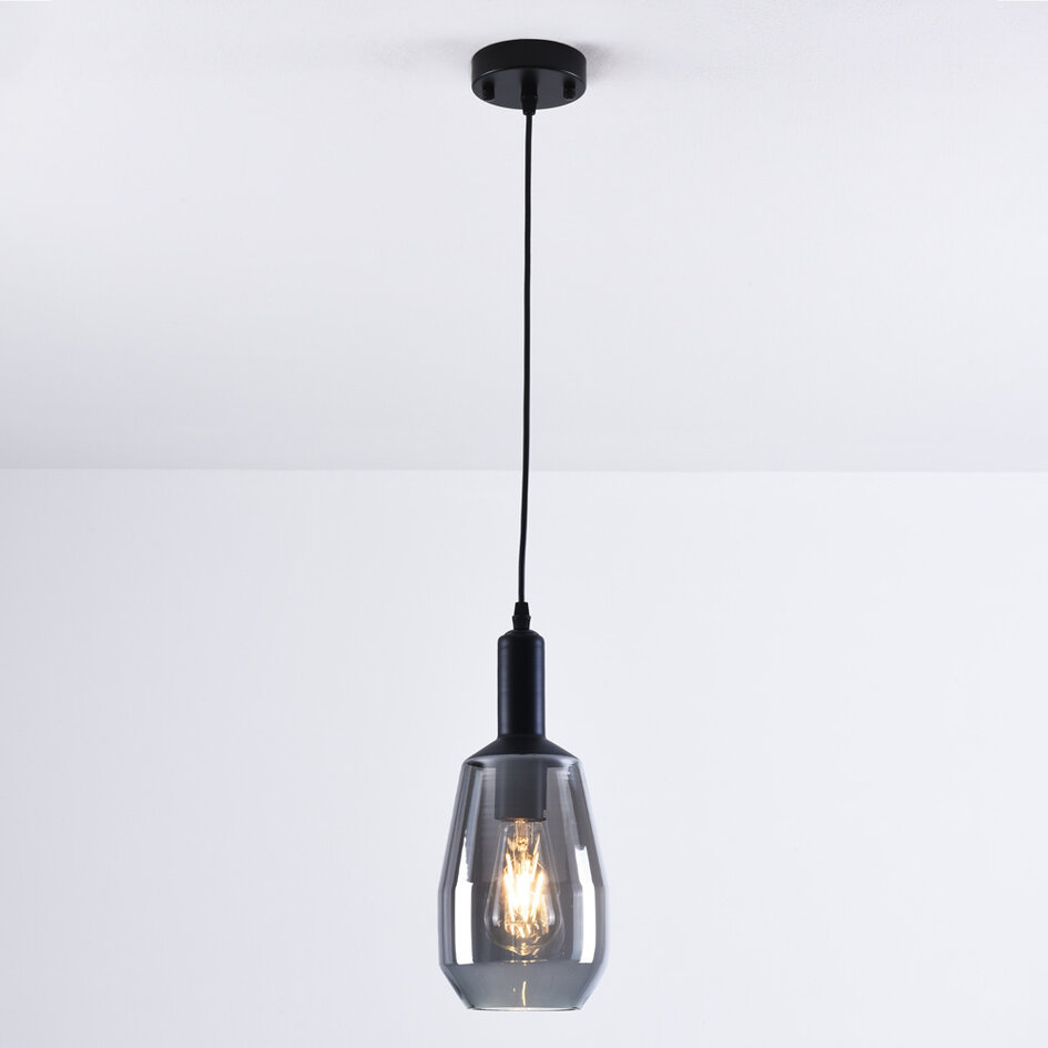 1-ljus taklampa Mala smoke glas - avlångt glas